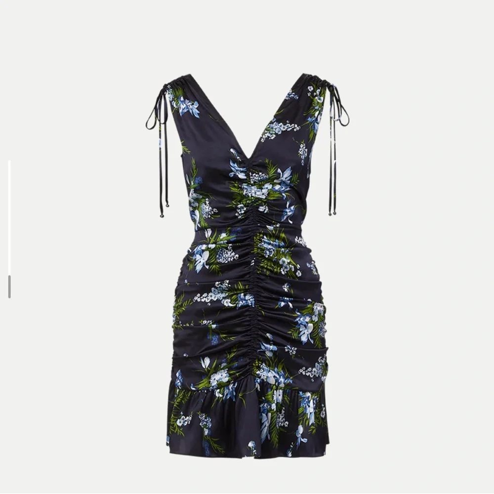 Floral Ruched Mini Dress - Picture 1 of 3